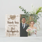 彫刻されたハートツリー結婚のコレクションありがとう サンキューカード (スタンド正面)