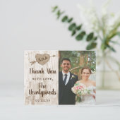 彫刻されたハートツリー結婚のコレクションありがとう 案内ポストカード (スタンド正面)