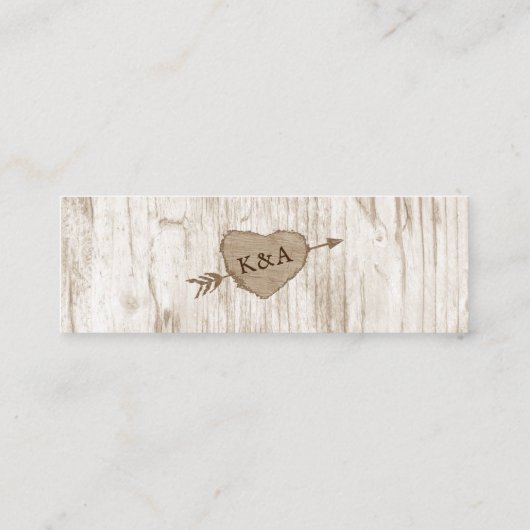 彫刻されたハートツリー結婚のコレクションサイト スキニー名刺 (裏面)