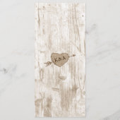 彫刻されたハートツリー結婚のコレクションメニュー メニュー (裏面)