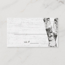 彫刻されたハート樺の木ツリーのシーティングカード プレイスカード