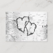 彫刻されたハート樺の木結婚バークの詳細 エンクロージャーカード (裏面)