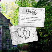 彫刻されたハート樺の木結婚バークの詳細 エンクロージャーカード