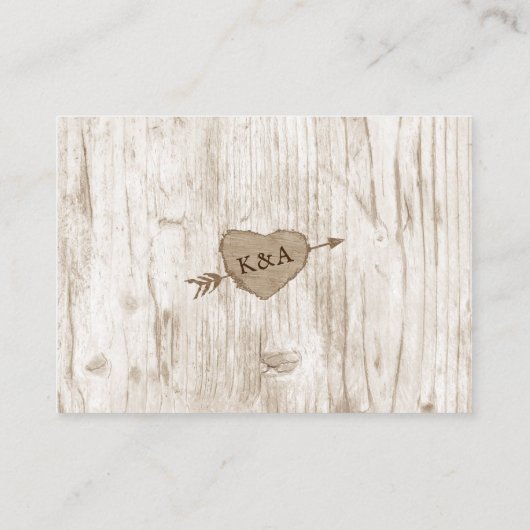 彫刻されたハート結婚のコレクション エンクロージャーカード (裏面)