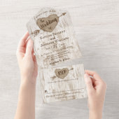 彫刻されたハート結婚のコレクション オールインワン招待状 (貼ってはがせる)