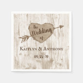 彫刻されたハート結婚のコレクション スタンダードカクテルナプキン (正面)