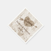 彫刻されたハート結婚のコレクション スタンダードカクテルナプキン (角)