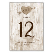 彫刻されたハート結婚のコレクション テーブルナンバー (正面)