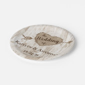 彫刻されたハート結婚のコレクション ペーパープレート (アングル)