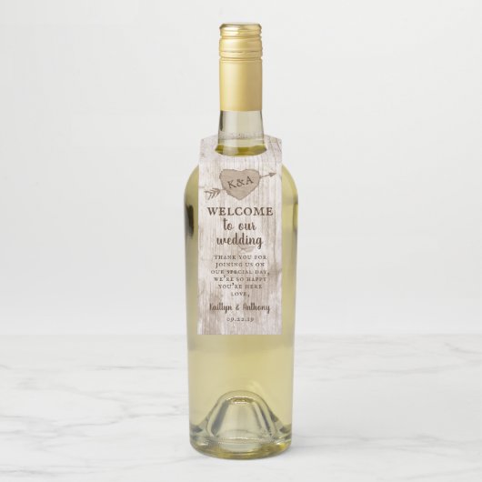 彫刻されたハート結婚のコレクション ボトルネックタグ (ボトル)