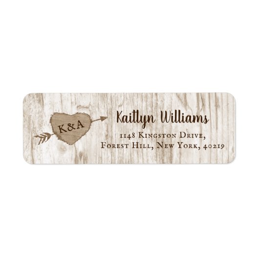 彫刻されたハート結婚のコレクション ラベル (正面)