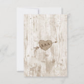 彫刻されたハート結婚のコレクション 出欠カード (裏面)