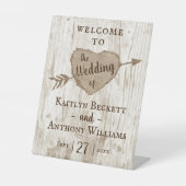 彫刻されたハート結婚のコレクション 台座サイン (正面)