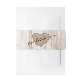 彫刻されたハート結婚のコレクション 招待状ベリーバンド