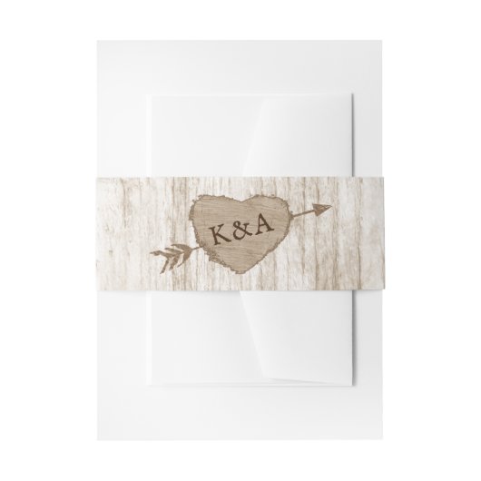 彫刻されたハート結婚のコレクション 招待状ベリーバンド (正面例)