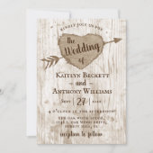 彫刻されたハート結婚のコレクション 招待状 (正面)