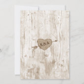 彫刻されたハート結婚のコレクション 招待状 (裏面)