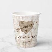 彫刻されたハート結婚のコレクション 紙コップ (裏面)