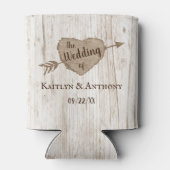 彫刻されたハート結婚ツリーのコレクションの好意 缶クーラー (裏面)