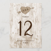 彫刻されたハート結婚ツリーのコレクションテーブル番号。 招待状 (正面)