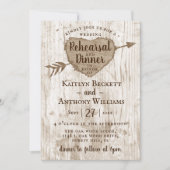 彫刻されたハート結婚ツリーのリハーサルディナー 招待状 (正面)