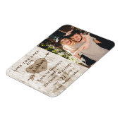 彫刻されたハート結婚ツリーの写真日付を保存 マグネット (左側)