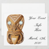 彫刻されたマオリ族のティキの顔 サンダーコーブ (正面/裏面)