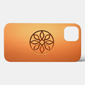 彫刻されたモチーフデザインオンブラウン Case-Mate iPhoneケース (裏面 (横))