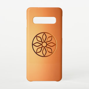 彫刻されたモチーフデザインオンブラウン SAMSUNG GALAXY S10ケース