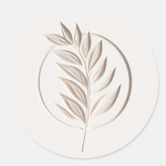 彫刻されたレタープレス小枝 ラウンドシール (正面)