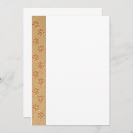 彫刻された再生フェイク紙上の犬のトラック 招待状 (正面/裏面)