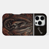 彫刻された山のドラゴン iPhoneケース (裏面横)