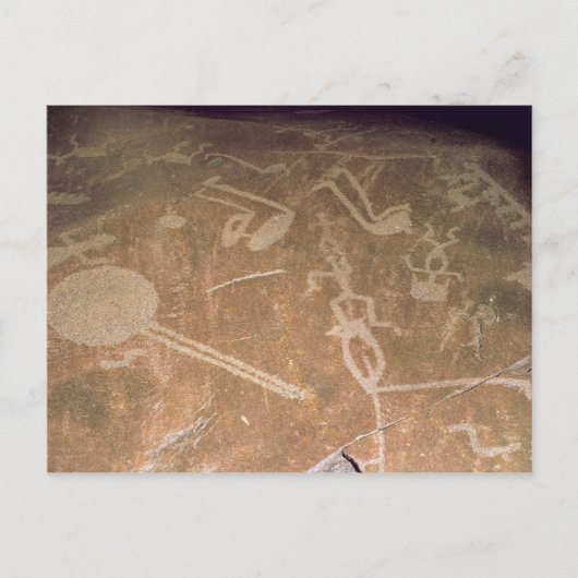 彫刻された岩石文字で姿を描く ポストカード (正面)