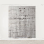 彫刻された恋人たちのウェディングフォトブースの背景 タペストリー (正面)