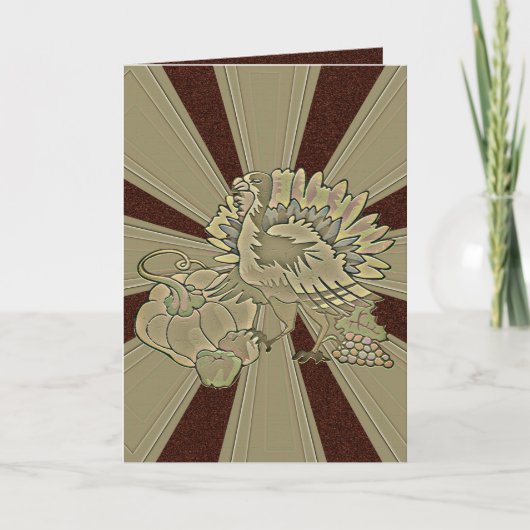 彫刻された感謝祭トルコ – シーズンカード (正面)