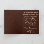 彫刻された感謝祭トルコ – シーズンカード (内部)