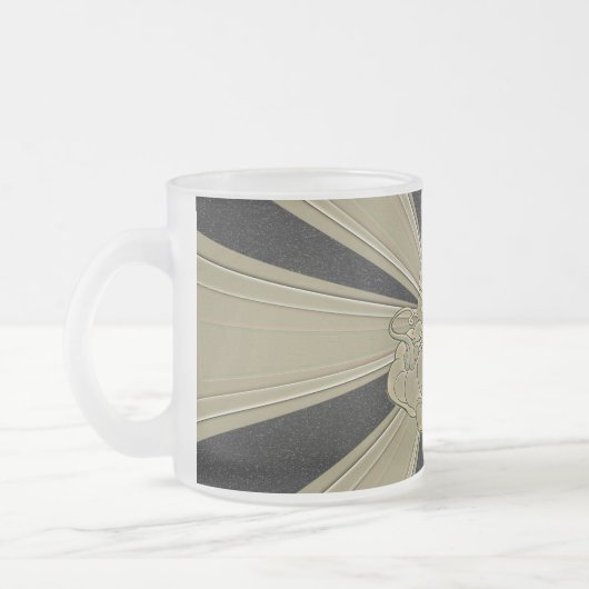 彫刻された感謝祭トルコ – フロストグラスマグカップ (左)