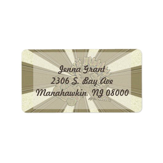 彫刻された感謝祭トルコ –  ラベル (正面)