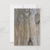 彫刻された木材ハートRSVP招待状 出欠カード (裏面)