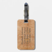 彫刻された木材フローラサークルパーソナライズされた曼荼羅 ラゲッジタグ (裏面縦)