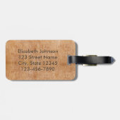 彫刻された木材フローラサークルパーソナライズされた曼荼羅 ラゲッジタグ (裏面横)