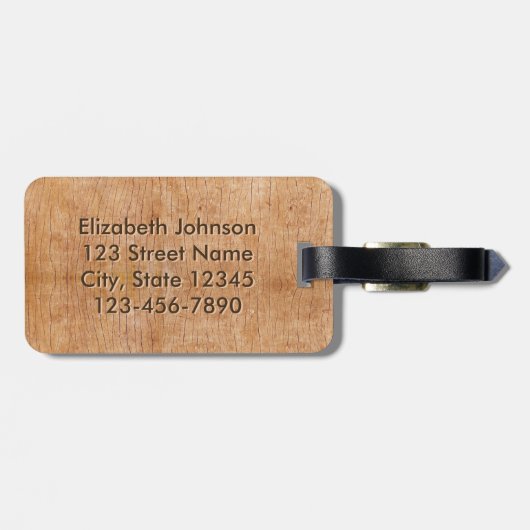 彫刻された木材フローラサークルパーソナライズされた曼荼羅 ラゲッジタグ (裏面横)