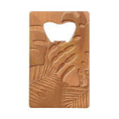 彫刻された木目フェイクプリント クレジットカード栓抜き (正面)