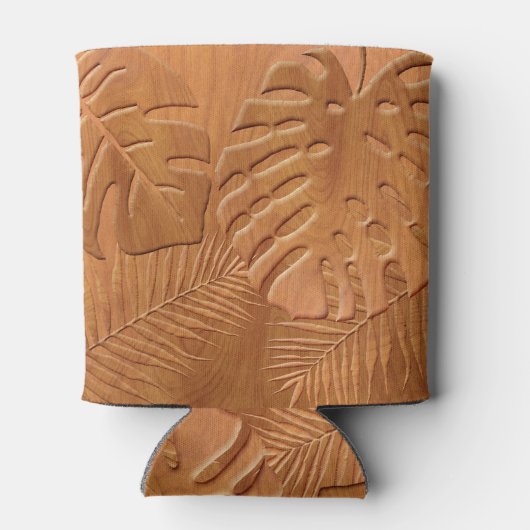 彫刻された木目フェイクプリント 缶クーラー (裏面)