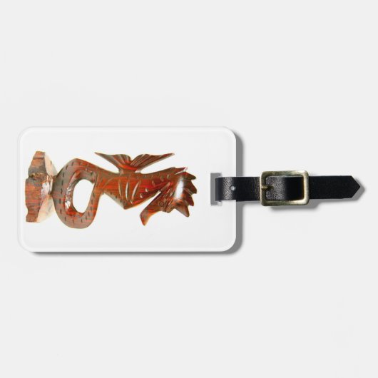 彫刻された木製のシーホースラベル ラゲッジタグ (正面横)