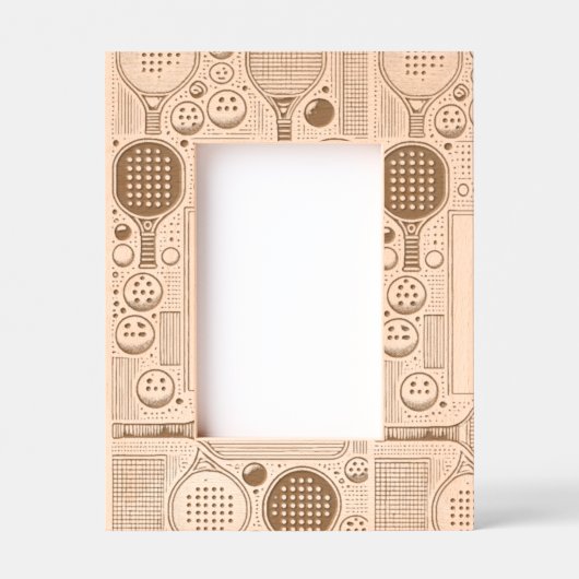 彫刻された木製4" x 6"ピックボール レーザー彫刻フレーム (正面)