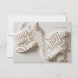 彫刻された流れるアイボリー結婚の食事の選択肢RSVP 出欠カード