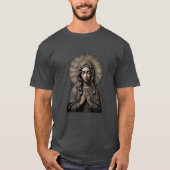 彫刻された献身 木の聖母マリア Tシャツ (正面)