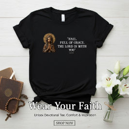 彫刻された献身 木の聖母マリア Tシャツ