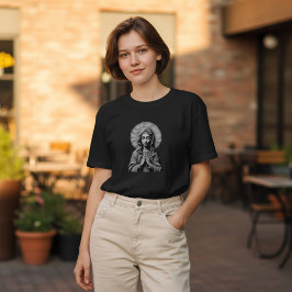 彫刻された献身 木の聖母マリア Tシャツ